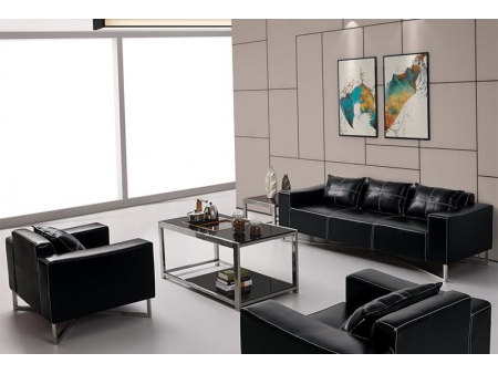 Modern Black Leather Sofa