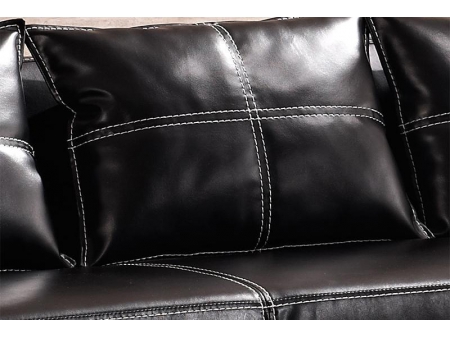 Modern Black Leather Sofa