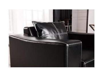 Modern Black Leather Sofa