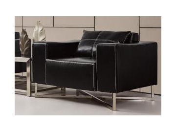 Modern Black Leather Sofa