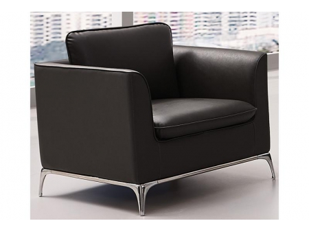 Black Leather Office Sofa