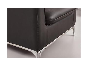 Black Leather Office Sofa