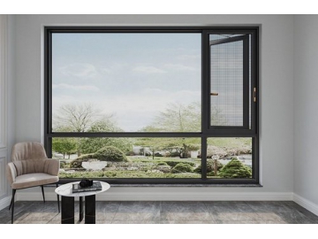 Aluminum Casement Window with Flyscreen, Outward Opening, GD112A