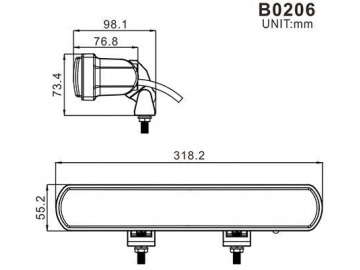 B0206 LED Driving Light Bar with 5W LED Lights