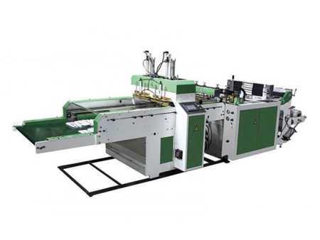 High Speed Double Lane Plastic T-shirt Bag Making Machine, QF-450*2