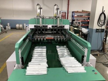 High Speed Double Lane Plastic T-shirt Bag Making Machine, QF-450*2
