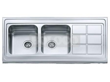 BL-977 Topmount Double Bowl Stainless Steel Kitchen Sink