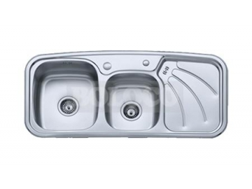BL-827L Laser Cut Stainless Steel Double Bowl Kitchen Sink