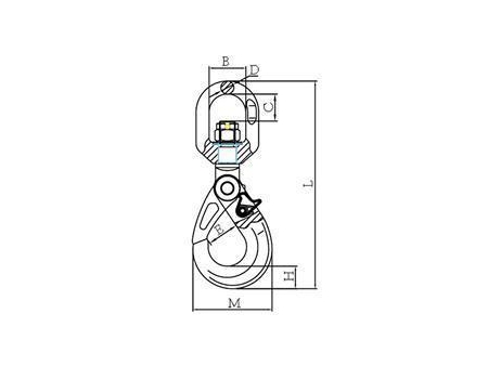 Alloy Swivel Self Locking Hook