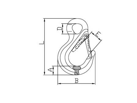 G80 French Type Eye Sling Hook with Forged Latch