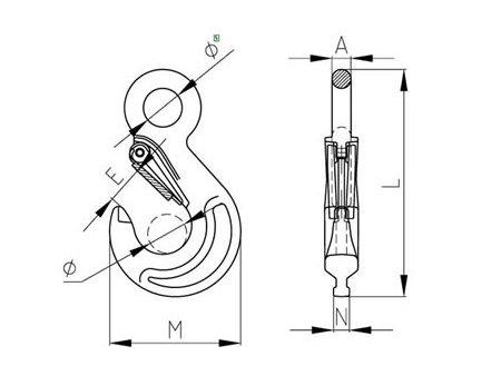 G80 Eye Sling Hook with Cast Latch