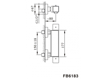 Exposed Thermostatic Shower Valve, FB6183C