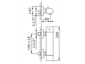 Exposed Thermostatic Shower Valve, FB6193C