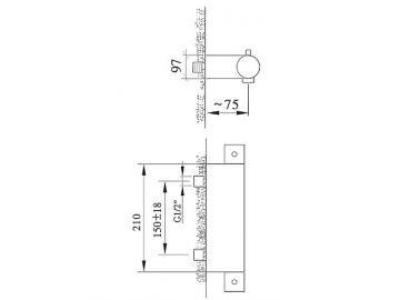 Exposed Thermostatic Shower Valve, HP6593C