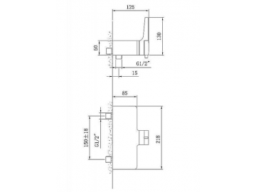 Exposed Thermostatic Shower Valve, HE6873