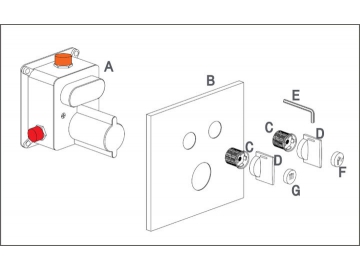 Concealed Thermostatic Shower Valve, HL6906