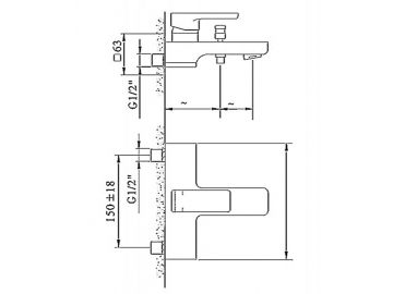 Exposed Bath Shower Mixer, FB6332B