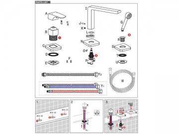 Deck Mounted Bath Shower Mixer, FB6082