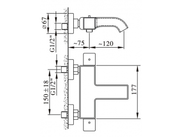 Thermostatic Bath Shower Mixer, FB6182C