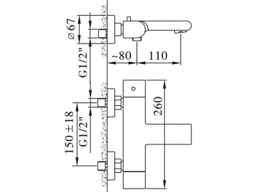 Thermostatic Bath Shower Mixer, FB6192C
