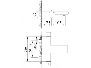 Thermostatic Bath Shower Mixer, HP6592C