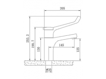 Elbow Lever Medical Basin Tap, HE7050