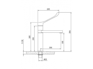 Elbow Lever Medical Kitchen Tap, HE6854