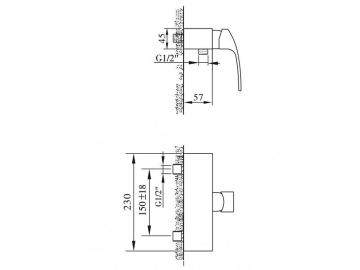 Exposed Shower Mixer, HP6483