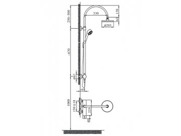 Exposed Shower Mixer, HA6135