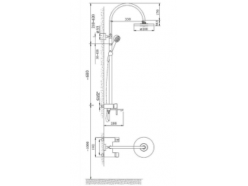 Exposed Shower Mixer, HP6635
