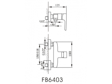 Exposed Shower Mixer, FB6403