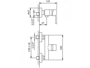 Exposed Shower Mixer, FB6323