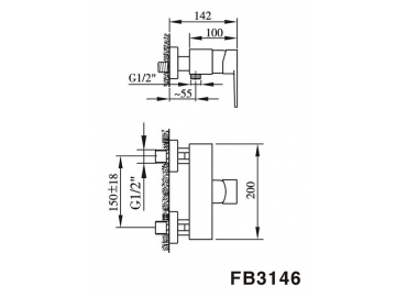 Exposed Shower Mixer, FB3146