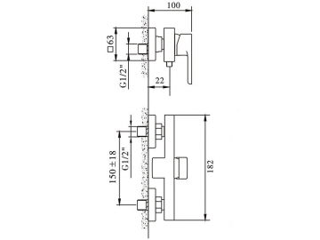 Exposed Shower Mixer, FB6333B