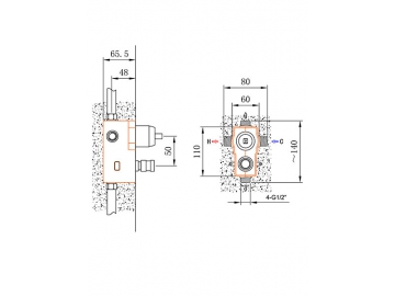 Concealed Shower Mixer, HP3506B