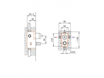 Concealed Shower Mixer, HP3506B