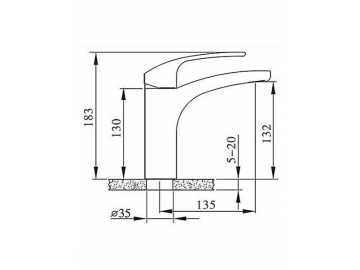 Exposed Basin Mixer, HP6480