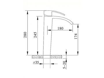 Exposed Basin Mixer, HP6640A