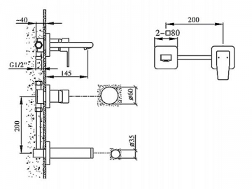 Concealed Basin Mixer, FL6080