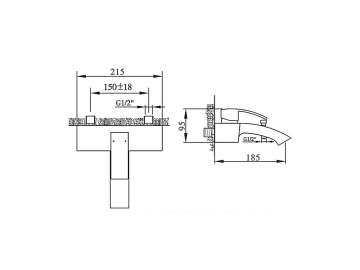 Exposed Bath Shower Mixer, HP6642