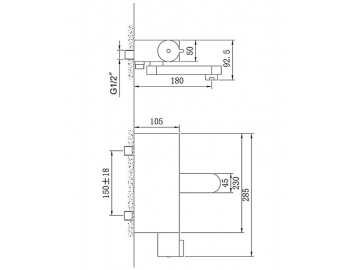 Exposed Bath Shower Mixer, HL6932