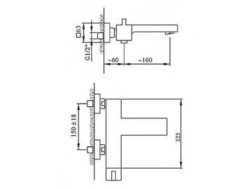 Exposed Bath Shower Mixer, HA6162