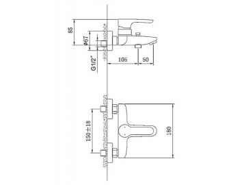 Exposed Bath Shower Mixer, FB6402