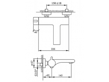 Exposed Bath Shower Mixer, HA6132