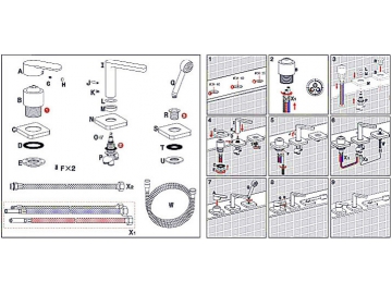 Deck Mounted Bath Shower Mixer, FB6092