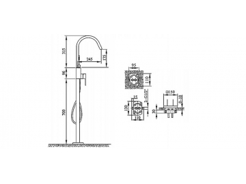 Freestanding Bath Shower Mixer, HR3311