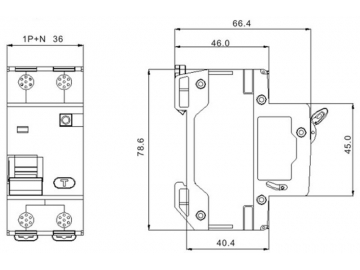 DAB5LE-63 4.5kA Residual Current Device RCBO Circuit Breaker