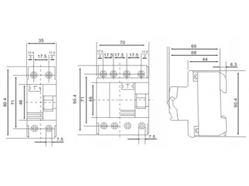 DAF360 6kA Electromagnetic Residual Current Device RCCB Circuit Breaker