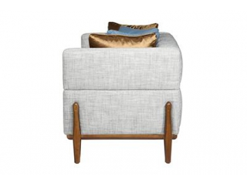 Rubber Wood 2 Seat Fabric Sofa & Couch
