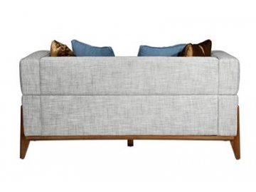 Rubber Wood 2 Seat Fabric Sofa & Couch
